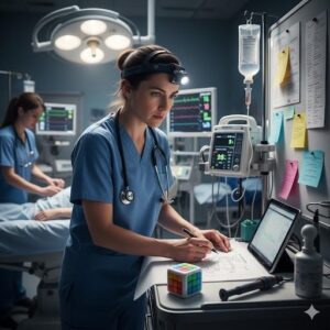 Here's an illustration of the kind of professional who might thrive in high-pressure medical environments, using their unique cognitive strengths: